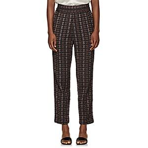 Ace & Jig Women's Gatsby Geometric-pattern Cotton Pants-navy