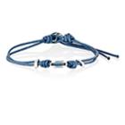 Zadeh Men's St. Tropez Double-strand Cord Bracelet-blue