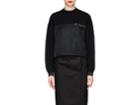 Prada Women's Ponte & Twill Crop Sweatshirt