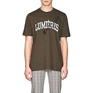 Oamc Men's Lumires-print Cotton T-shirt-md. Green