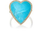 Jennifer Meyer Women's Turquoise Inlay & Diamond Heart Ring