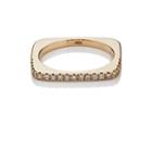 Bianca Pratt Women's Rounded Square Ring With Diamonds - Gold