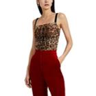 Dolce & Gabbana Women's Ruched Leopard-print Tulle Top - Brown