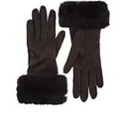 Barneys New York Women's Fur-cuff Gloves - Black