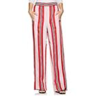 Cedric Charlier Women's Satin-striped Wide-leg Pants-pink