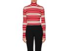 Prada Women's Striped Rib-knit Turtleneck Sweater