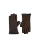 Barneys New York Men's Faux-fur-lined Nylon & Leather Gloves - Brown