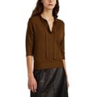Narciso Rodriguez Women's Wool Tieneck Sweater - Med. Brown