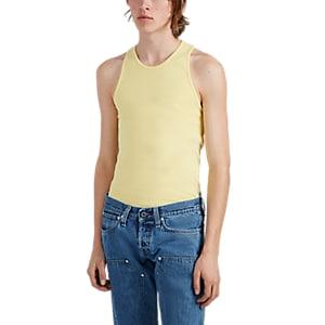 Helmut Lang Men's Logo-embroidered Cotton Tank - Yellow