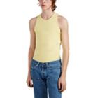 Helmut Lang Men's Logo-embroidered Cotton Tank - Yellow