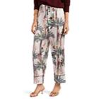 Loborosa Women's Parrot- & Palm-print Satin Pajama Pants