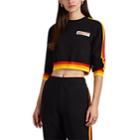 Opening Ceremony Women's Striped Cotton-blend Crop Sweater - Black