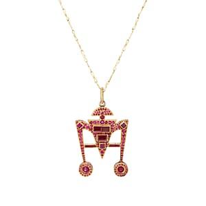 Judy Geib Women's M Pendant Necklace-red