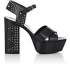 Saint Laurent Women's Farrah Studded Leather Platform Sandals-black