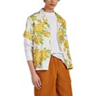 John Elliott Men's Floral Twill Bowling Shirt - Yellow