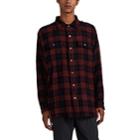Lost Daze Men's Embroidered Plaid Wool Shirt - Red
