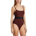 Solid & Striped Women's Nina Striped Belted One-piece Swimsuit