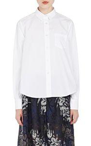 Sacai Lace-back Poplin Shirt-white