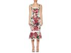 Dolce & Gabbana Women's Peony-print Matte Stretch-silk Flounce Dress