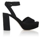 Miu Miu Women's Suede Ankle-strap Platform Sandals-nero