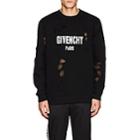 Givenchy Men's Logo-print Distressed Cotton Sweatshirt - Black