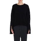Nili Lotan Women's Martina Wool-cashmere Button-sleeve Sweater-black