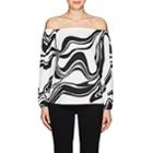 Lisa Perry Women's Swirl Crepe Off-the-shoulder Top-black, White