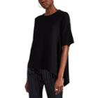 Derek Lam Women's Rib-knit Cashmere-silk Asymmetric Blouse - Black