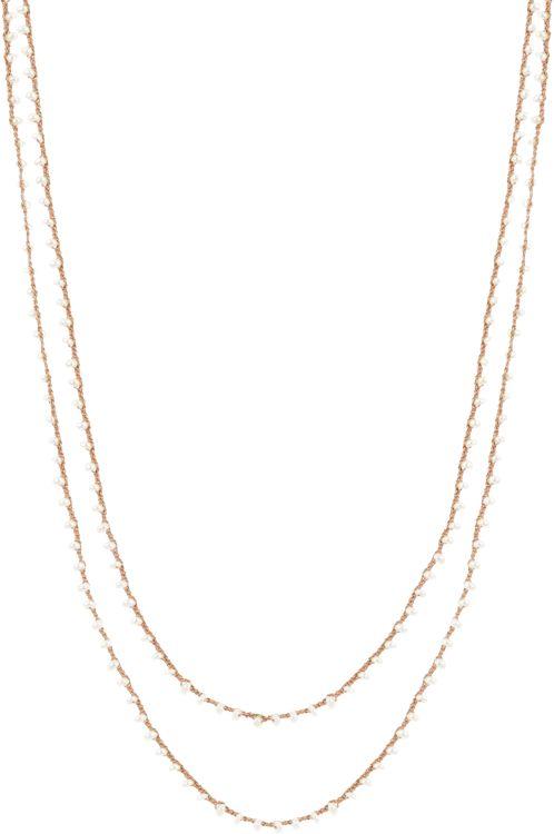 Feathered Soul Seed Pearl Long Necklace-colorless