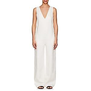 Nomia Women's Linen Sleeveless Jumpsuit-white