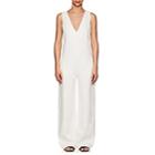 Nomia Women's Linen Sleeveless Jumpsuit-white