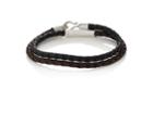 Caputo & Co Men's Leather Double-wrap Bracelet