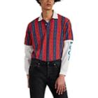 Gucci Men's Horse-bit Striped Cotton Polo Shirt - Red