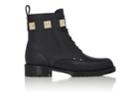 Valentino Women's Lock Leather Combat Ankle Boots