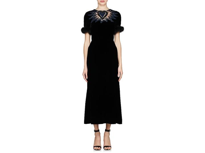 Fendi Women's Embellished Velvet Dress