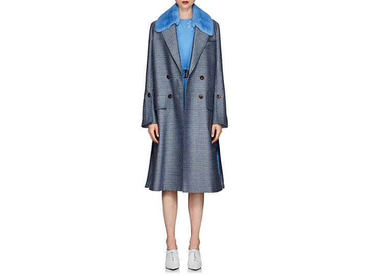 Fendi Women's Mink-collar Wool-blend Coat