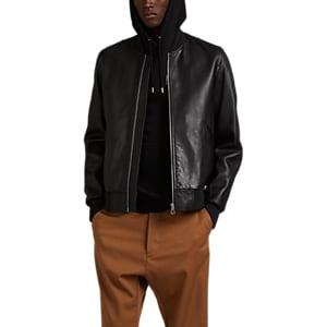 Ps By Paul Smith Men's Leather Bomber Jacket - Black