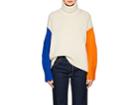 Tomorrowland Women's Colorblocked Wool Turtleneck Sweater