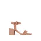 Gianvito Rossi Women's Suede Ankle-strap Sandals - Nudeflesh