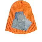 Greg Lauren Women's Denim-patch Wool Beanie-orange