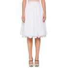 Prada Women's Scalloped Cotton Poplin Full Skirt-white