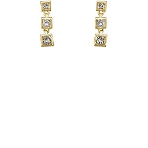 Tate Women's Princess-cut White Diamond Strand Earrings-gold