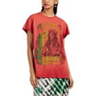 Madeworn Women's Bob Marley Distressed Cotton T-shirt - Red