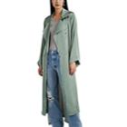Juan Carlos Obando Women's Washed Satin High-low Trench Coat - Mint