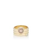 Retrouvai Women's Triple-coil Compass Ring-pink