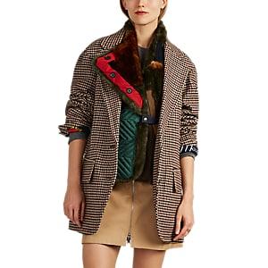 Kolor Women's Faux-fur-detailed Wool-blend Oversized Jacket - Beige, Khaki