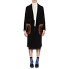 Fendi Women's Fur-pocket Wool Double-breasted Coat - Black