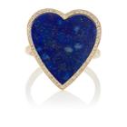 Jennifer Meyer Women's Lapis-lazuli-inlay & Diamond Heart Ring-blue