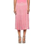 Valentino Women's Striped Knit Midi-skirt-pink