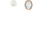 Julie Wolfe Women's Cameo & Pearl Mismatched Stud Earrings-gold